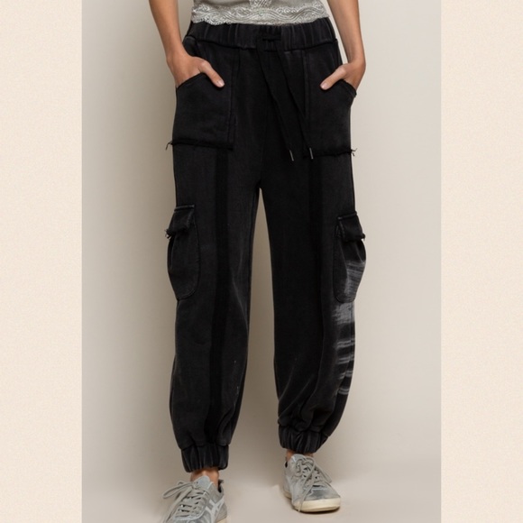 Last New! Black Washed out Oversized Joggers - Picture 2 of 5